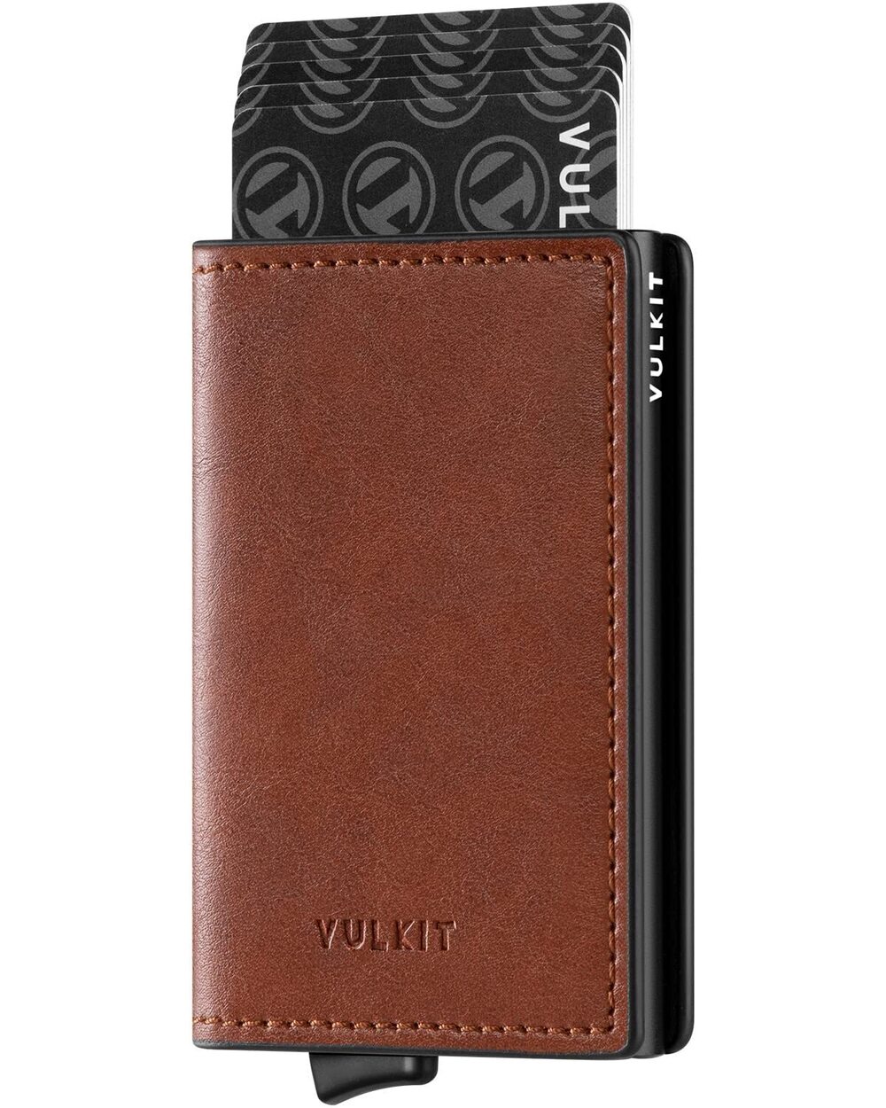 4874 Credit Card Holder RFID Blocking Leather Automatic Pop Up Wallet